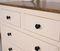 Spain Solid Mango Wood Wide Chest of Drawer - Five Drawers - Chest of Drawer - Furniselan - Frosty-White