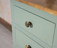 Spain Solid Mango Wood Wide Chest of Drawer - Five Drawers - Chest of Drawer - Furniselan - Silt-Green