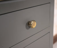 Spain Solid Mango Wood Wide Chest of Drawer - Five Drawers - Chest of Drawer - Furniselan - Slate-Grey