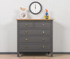 Spain Solid Mango Wood Wide Chest of Drawer - Five Drawers - Chest of Drawer - Furniselan - Slate-GreyFurniselan