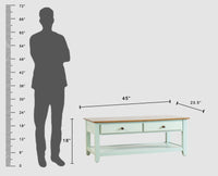 Spain Wooden Coffee Table Furniselan - Silt-Green