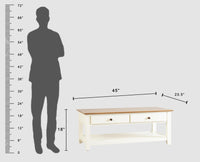 Spain Wooden Coffee Table Furniselan - Milky-White