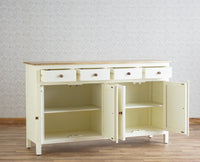Spain Wooden Large Sideboard Cabinet  - Milky-White