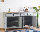 Spain Wooden Large Sideboard Cabinet  - Cool-Grey