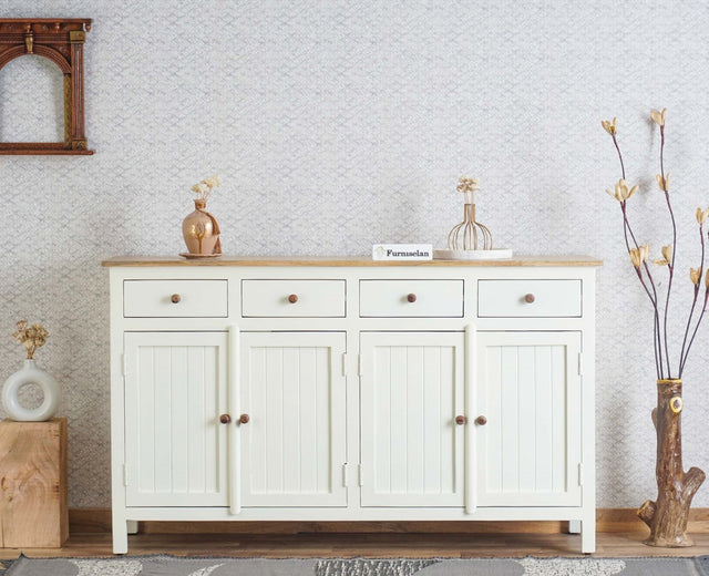 Spain Wooden Large Sideboard Cabinet  - Frosty White
