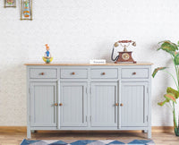 Spain Wooden Large Sideboard Cabinet  - Cool-Grey