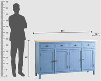 Spain Wooden Large Sideboard Cabinet  - China-Blue