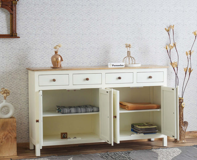 Spain Wooden Large Sideboard Cabinet  - Frosty White