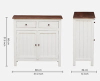 Spain Wooden Two door Sideboard Cabinet Furniselan - Milky-White