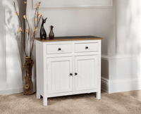 Spain Wooden Two door Sideboard Cabinet Furniselan - Milky-White