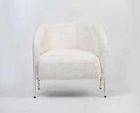 Sunbeam Lounge Chair – Modern Upholstered Lounge Chair for Home & Café White