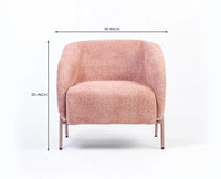 Sunbeam Lounge Chair – Modern Upholstered Lounge Chair for Home & Café Rose Brown