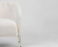 Sunbeam Lounge Chair – Modern Upholstered Lounge Chair for Home & Café White