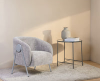 Sunbeam Lounge Chair – Modern Upholstered Lounge Chair for Home & Café Grey