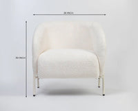 Sunbeam Lounge Chair – Modern Upholstered Lounge Chair for Home & Café White