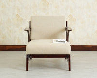 Switzerland Sheesham Wood Five Seater Sofa Set 3+1+1 Grey Finish