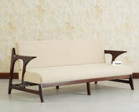 Switzerland Sheesham Wood Five Seater Sofa Set 3+1+1 Grey Finish