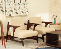 Switzerland Sheesham Wood Five Seater Sofa Set 3+1+1 Grey Finish