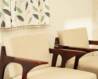 Switzerland Sheesham Wood Five Seater Sofa Set 3+1+1 Grey Finish