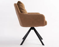 Synluxe Halo Chair – Modern Upholstered Dining Chair for Home & Café Speckled Ochre