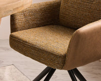 Synluxe Halo Chair – Modern Upholstered Dining Chair for Home & Café Speckled Ochre