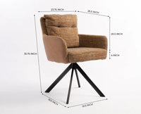 Synluxe Halo Chair – Modern Upholstered Dining Chair for Home & Café Speckled Ochre