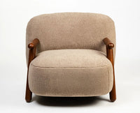 Tampa Cotton Chair with Wood Furniselan Beige-Grey