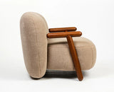 Tampa Cotton Chair with Wood Furniselan Beige-Grey