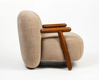 Tampa Cotton Chair with Wood Furniselan Beige-Grey