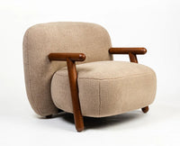 Tampa Cotton Chair with Wood Furniselan Beige-Grey