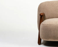 Tampa Cotton Chair with Wood Furniselan Beige-Grey