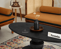Telford Solid Wood Oval Coffee Table Furniselan black finish