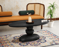 Telford Solid Wood Oval Coffee Table Furniselan black finish