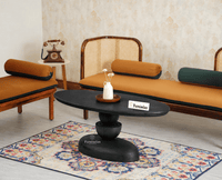 Telford Solid Wood Oval Coffee Table Furniselan black finish