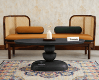 Telford Solid Wood Oval Coffee Table Furniselan black finish