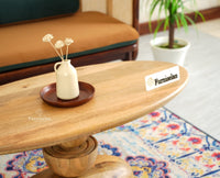 Telford Solid Wood Oval Coffee Table Furniselan natural finish