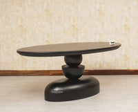 Telford Wooden Oval Dining Table Six Seater Furniselan Black Finish