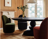Telford Wooden Oval Dining Table Six Seater Furniselan Black Finish
