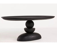 Telford Wooden Oval Dining Table Six Seater Furniselan-Black Finish