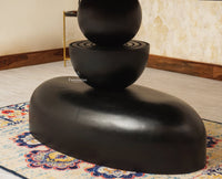 Telford Wooden Oval Dining Table Six Seater with Six Chairs Furniselan Black Finish