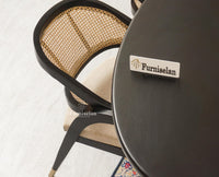 Telford Wooden Oval Dining Table Six Seater with Six Chairs Furniselan Black Finish