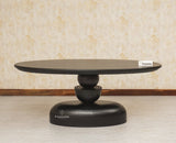 Telford Wooden Oval Dining Table Six Seater with Six Chairs Furniselan Black Finish