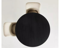 Telford Wooden Round Dining Table Four Seater Furniselan - Black-Finish