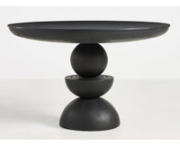 Telford Wooden Round Dining Table Four Seater Furniselan - Black-Finish