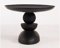 Telford Wooden Round Dining Table Four Seater Furniselan - Black-Finish