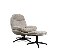 The Haven Set Cotton Chair with Ottoman - Dining Chair - Furniselan-Brown