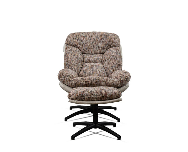 The Haven Set Cotton Chair with Ottoman - Dining Chair - Furniselan - White