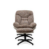 The Haven Set Cotton Chair with Ottoman - Dining Chair - Furniselan - White