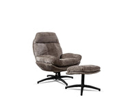 The Haven Set Cotton Chair with Ottoman - Dining Chair - Furniselan-Rose-brown