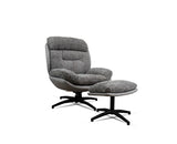 The Haven Set Cotton Chair with Ottoman - Dining Chair - Furniselan  - Grey